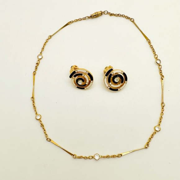 Vintage Rhinestone Earrings & Dainty Crystal Necklace - Picture 4 of 17